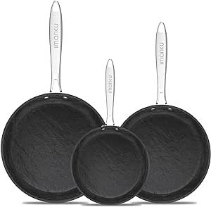 imarku NonStick Frying Pan Set - 8, 10, and 12 Inch Frying Pan Nonstick Cookware Set, Egg Pan Omelette with Cool Stainless Steel Handle, Oven Safe Cooking Pan Set, Ideal Gifts